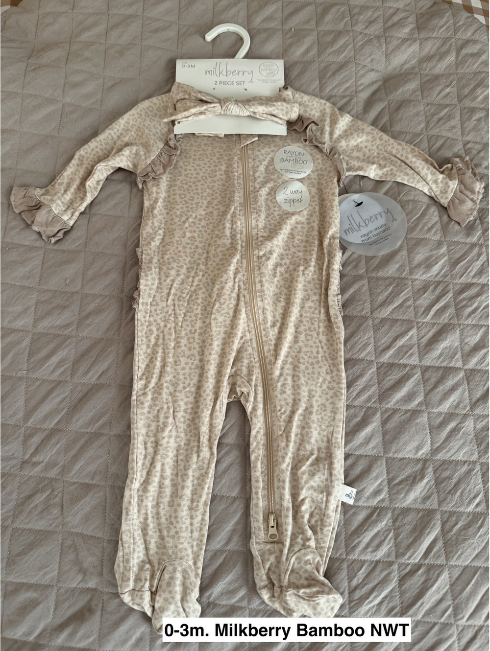 0-3m. Milkberry Bamboo Sleeper Footie NWT